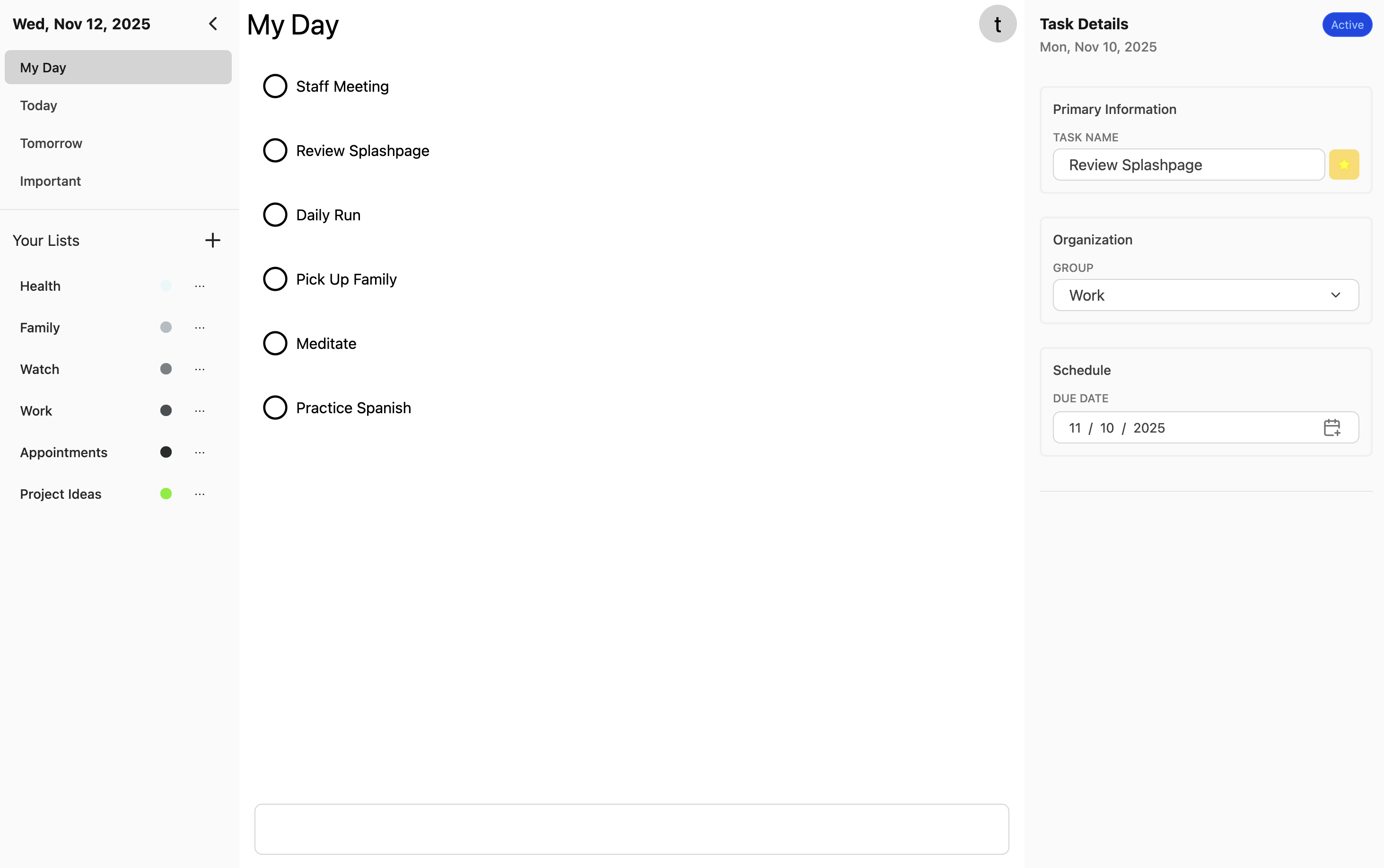 Tasken app screenshot